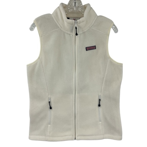 Vineyard Vines Jackets & Blazers - Vineyard Vines Harbor Fleece Vest Full Zip with Zip Pockets White SZ S